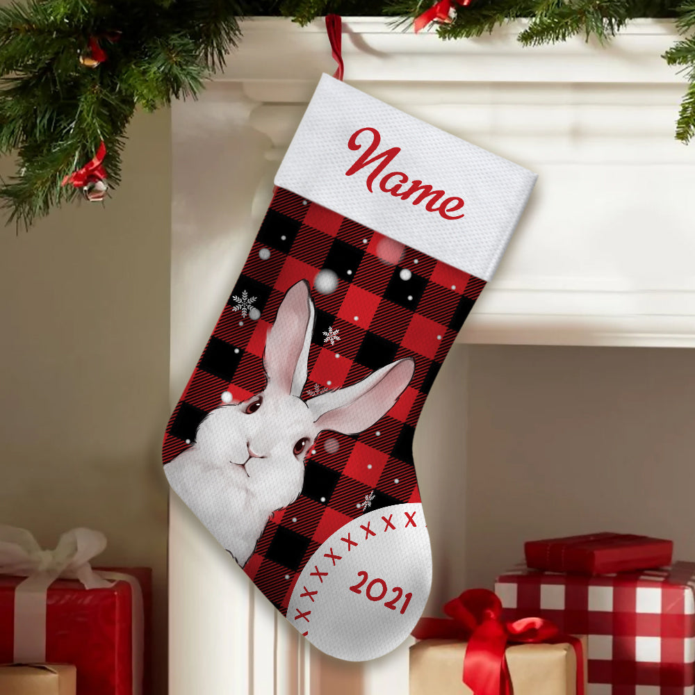 89Customized Rabbit Lovers Personalized Christmas Stocking