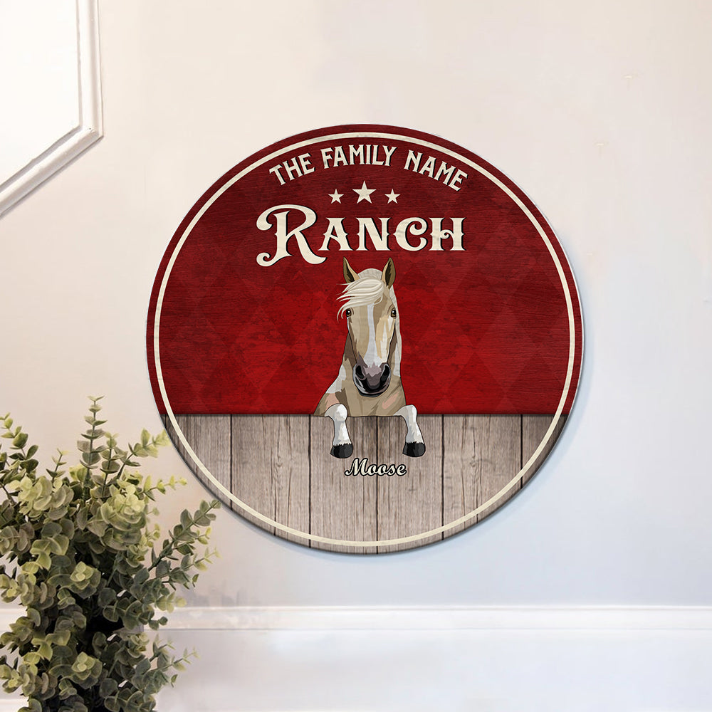 89Customized Welcome To Our Horse Stable Personalized Wood Sign