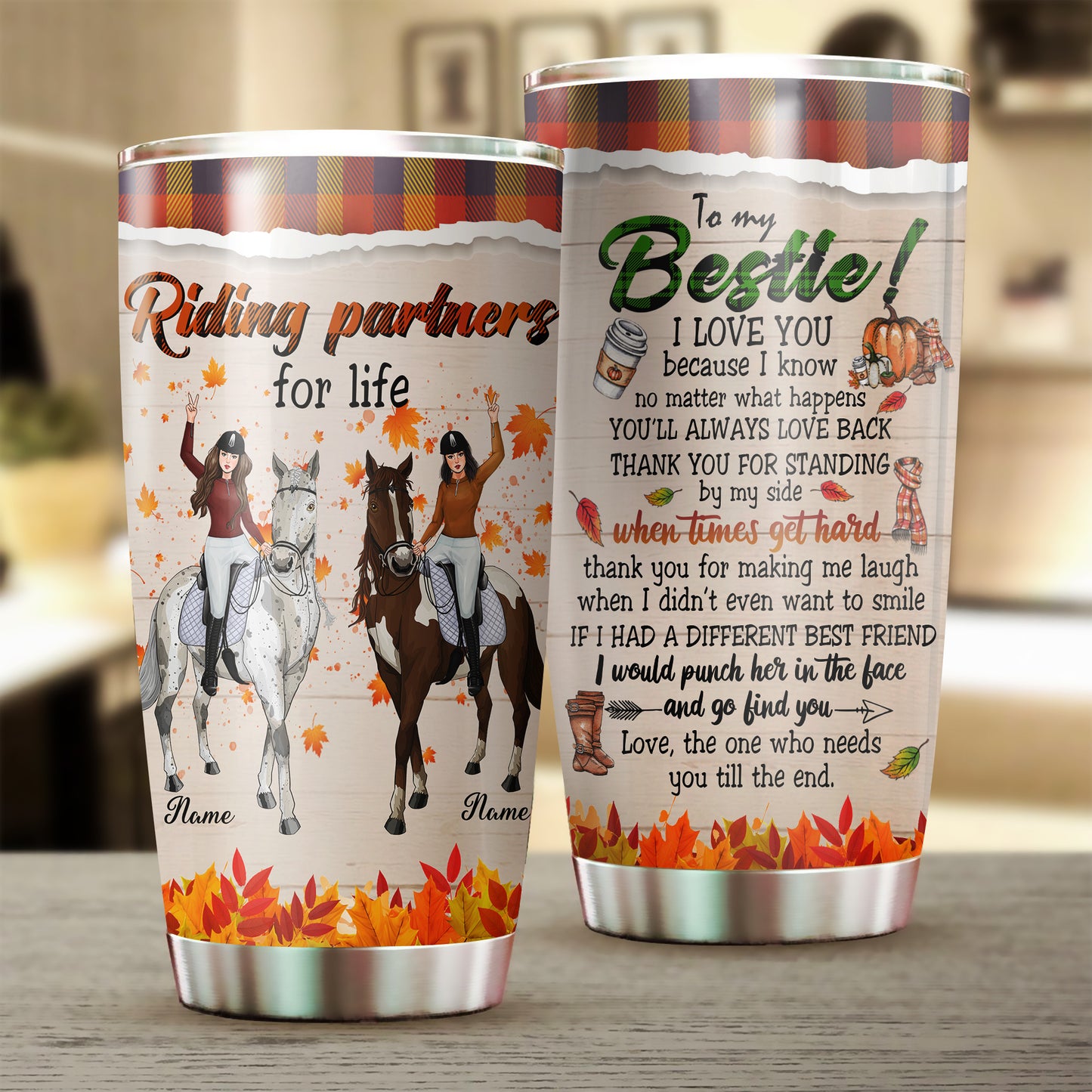 89Customized Riding partners for life horses personalized tumbler