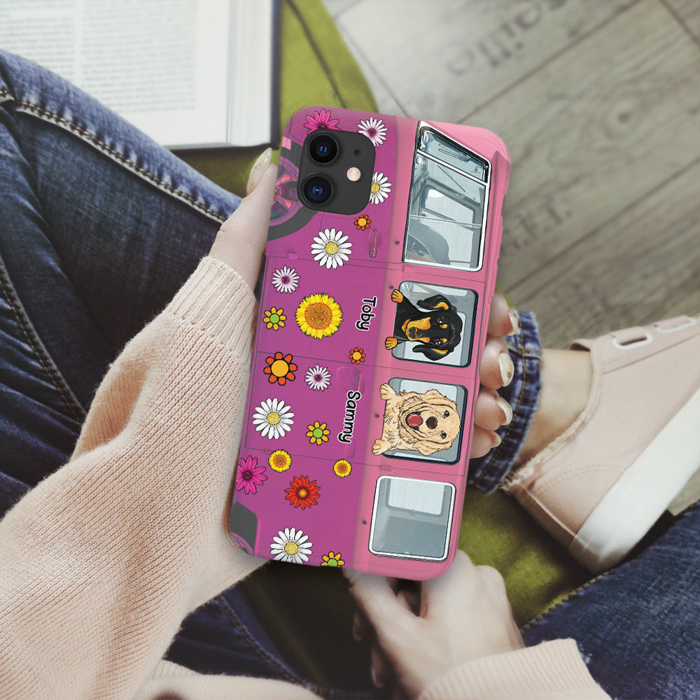 89Customized Campervan Hippie and Dog Customized Phone Case