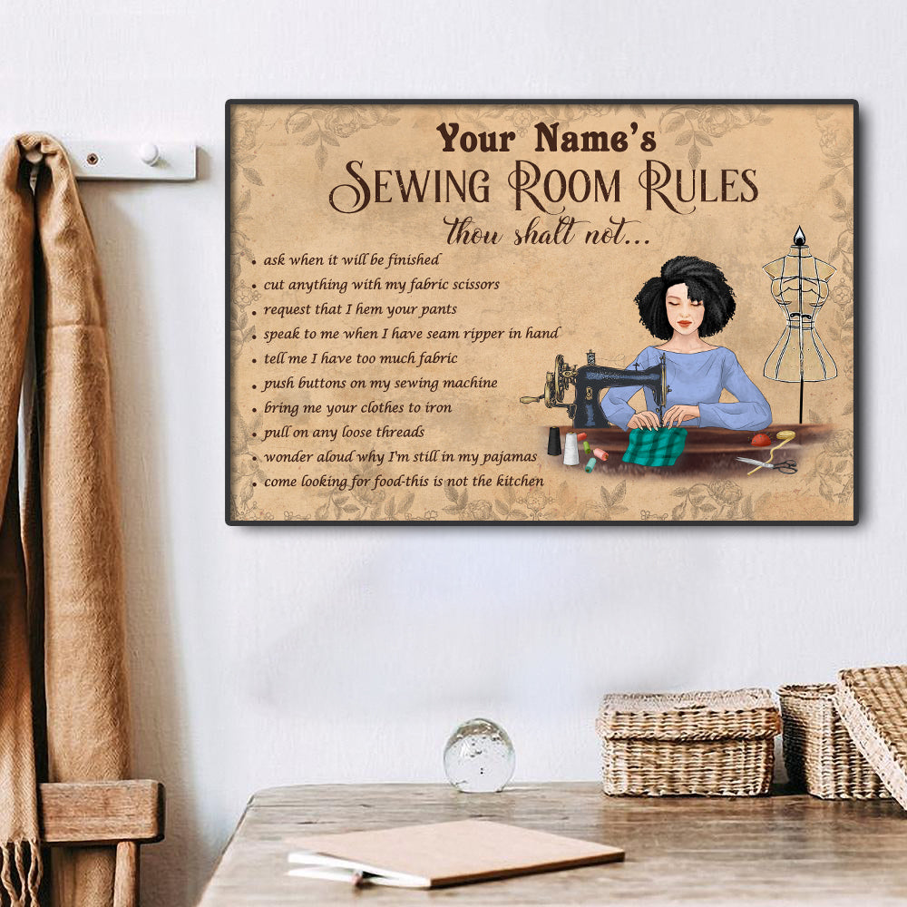 89Customized Sewing Room Rules Personalized Poster