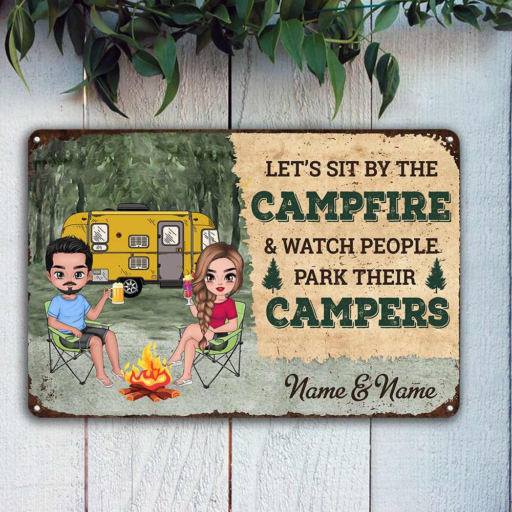 89 Customeized Making memories one campsite at a time Doll Camping Couple Ver.3 Personalized Metal Sign