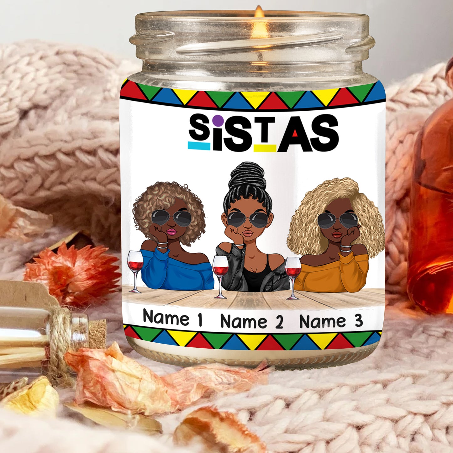 89Customized Sista - Soul Sister - Black Magic Girl Personalized Candle