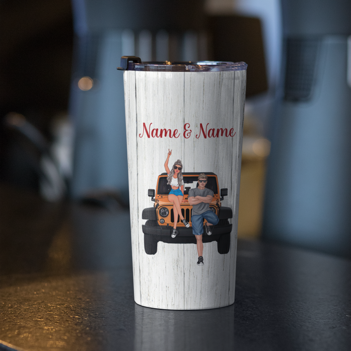 89Customized Just A Girl Who Loves Jeep And Her Hubby Personalized Tumbler