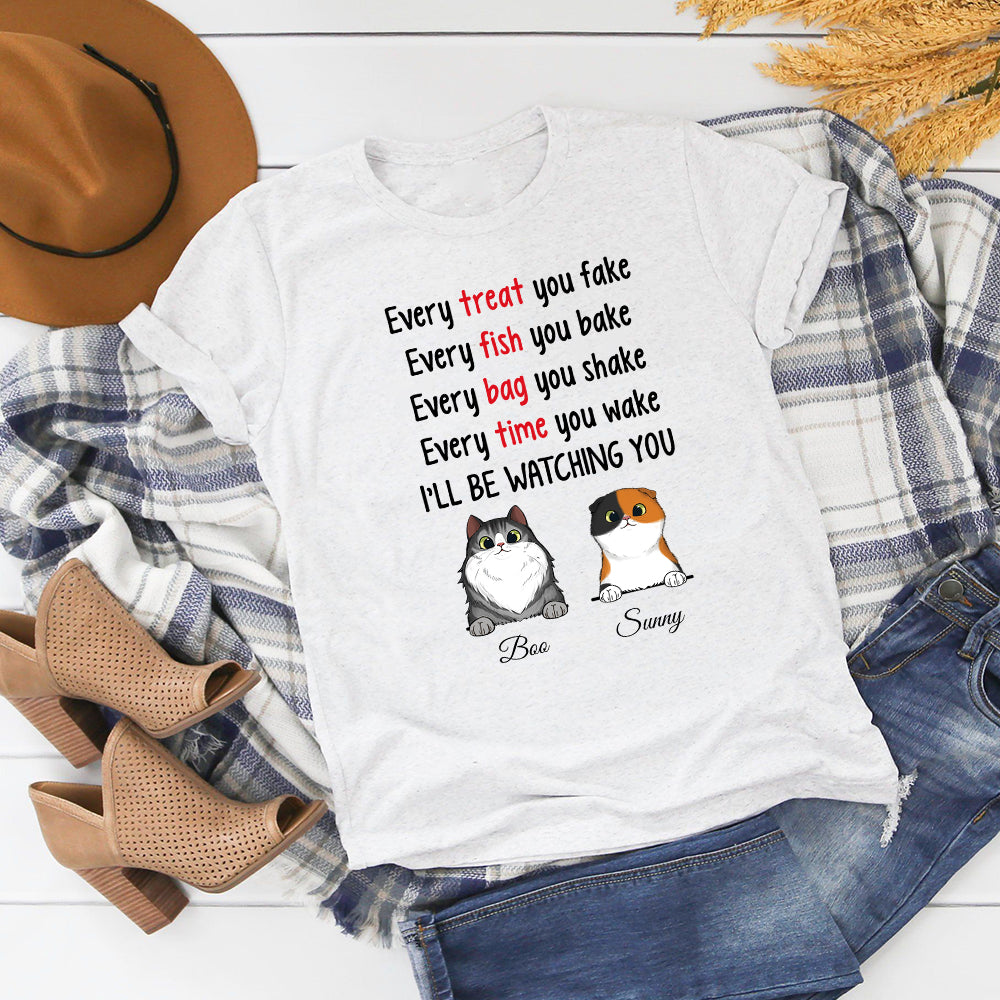 89Customized I'll Be Watching You Cat Lovers Funny Personalized Shirt
