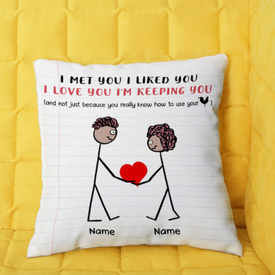 89Customized Funny Stick Couple Gift Couple Personalized Pillow