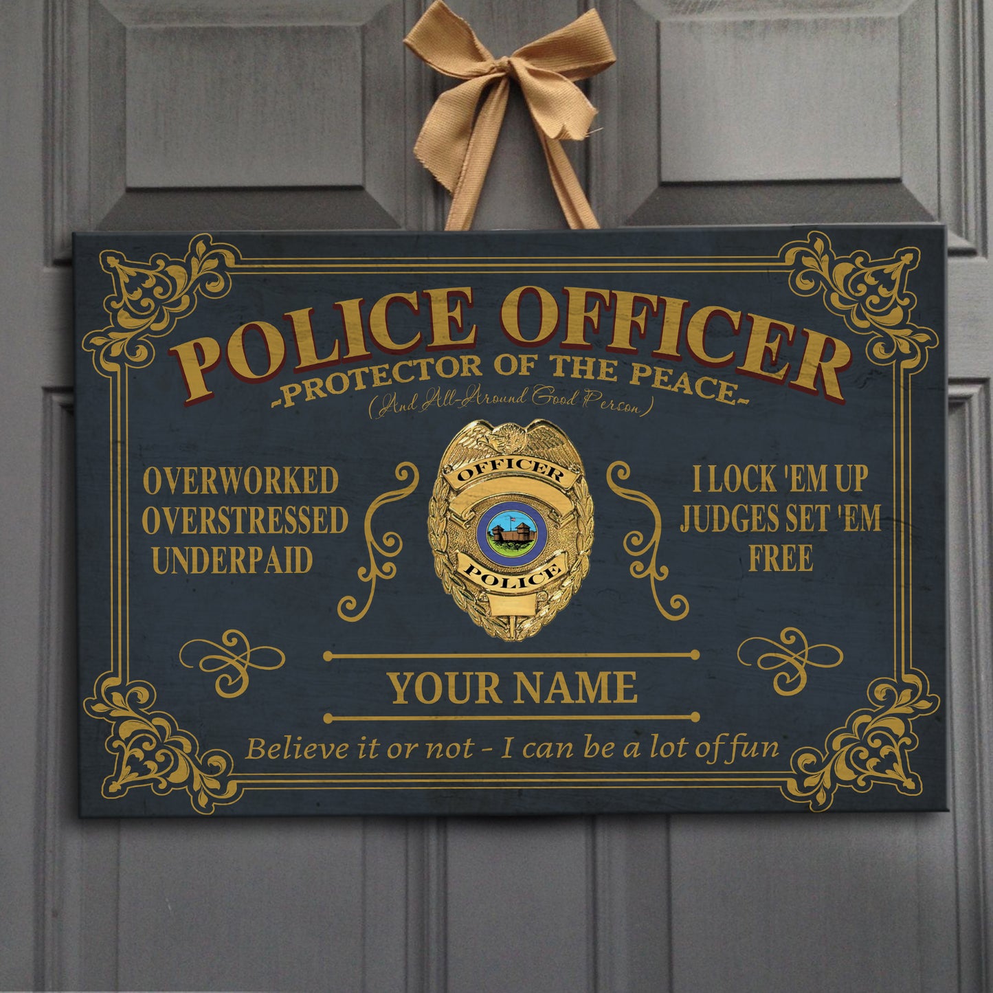 89Customized Personalized Police Officer Pallet Sign