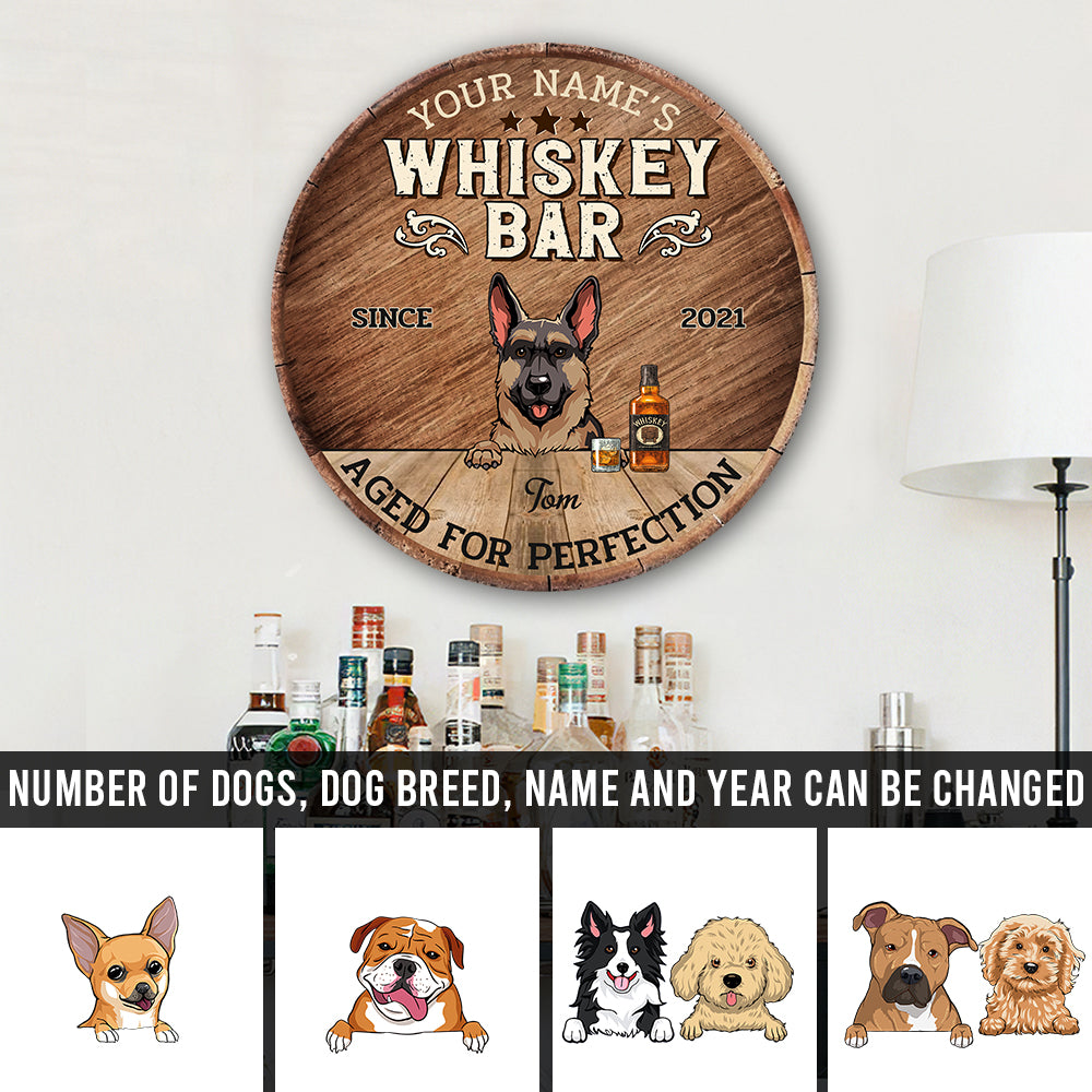 89Customized Dog and Whiskey bar Customized Wood Sign