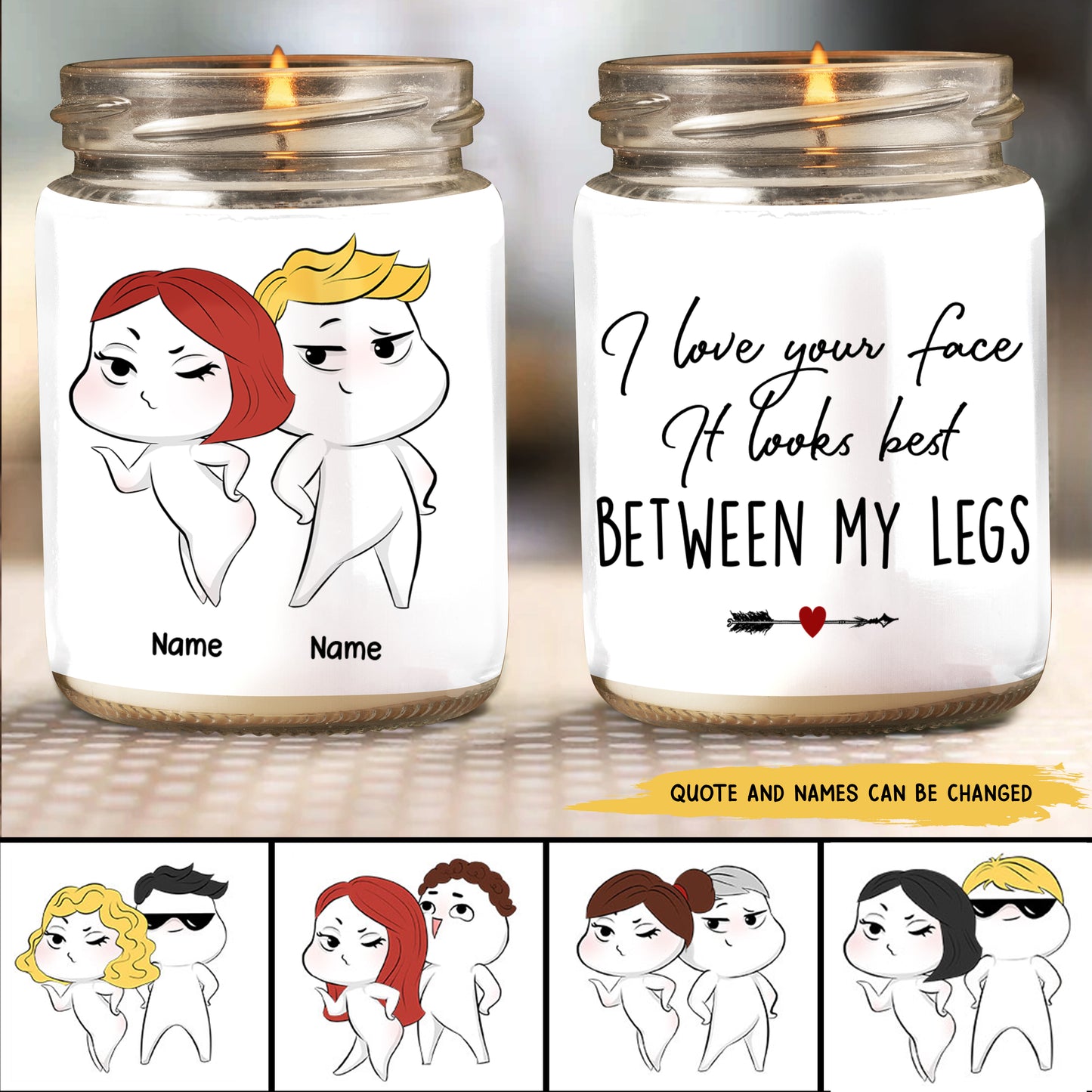 89Customized Funny Couple Personalized Candle
