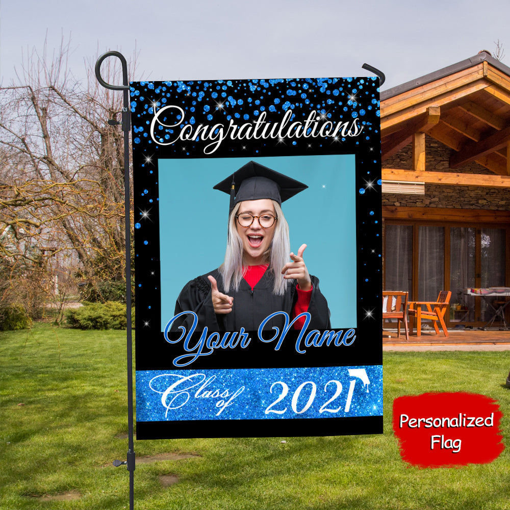 89Customized Personalized Flag Photo Graduation Congratulations