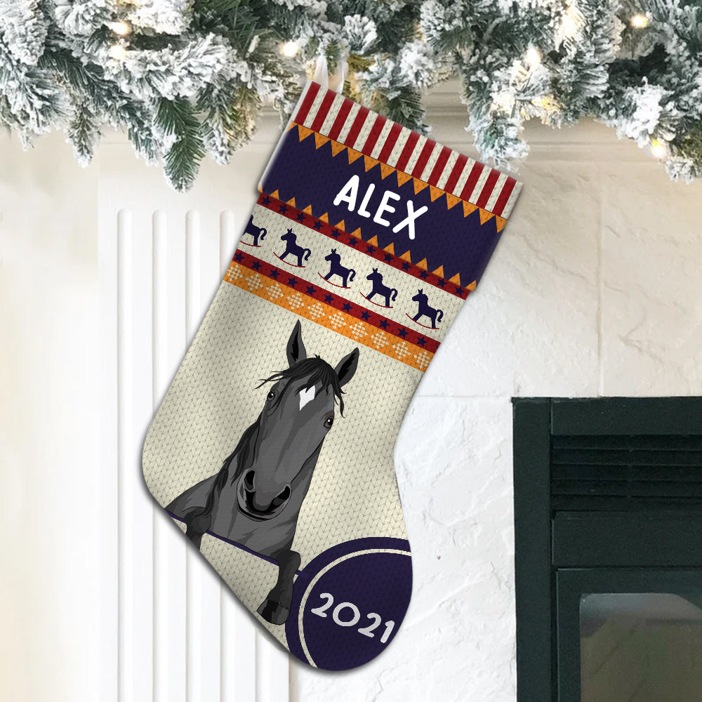 89Customized Ugly Christmas Stocking lovely horse Personalized Christmas Stocking