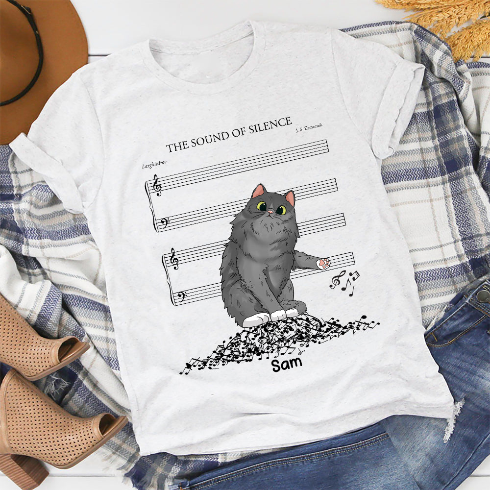 89Customized The sound of silence funny cat personalized shirt