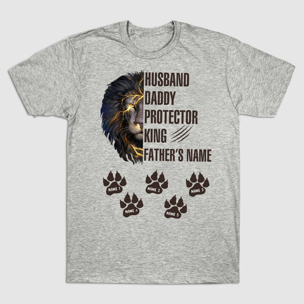 89Customized Husband Daddy Protector King Lion Dad Shirt