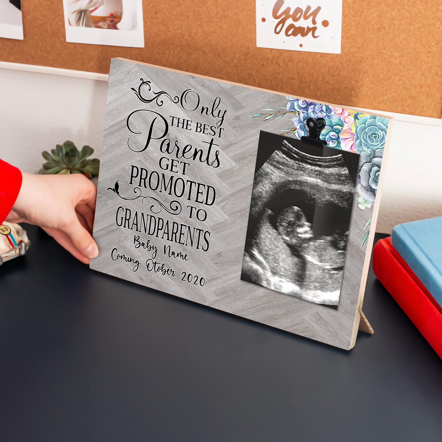 89Customized Only the best parents get promoted to granparents personalized photo clip frame