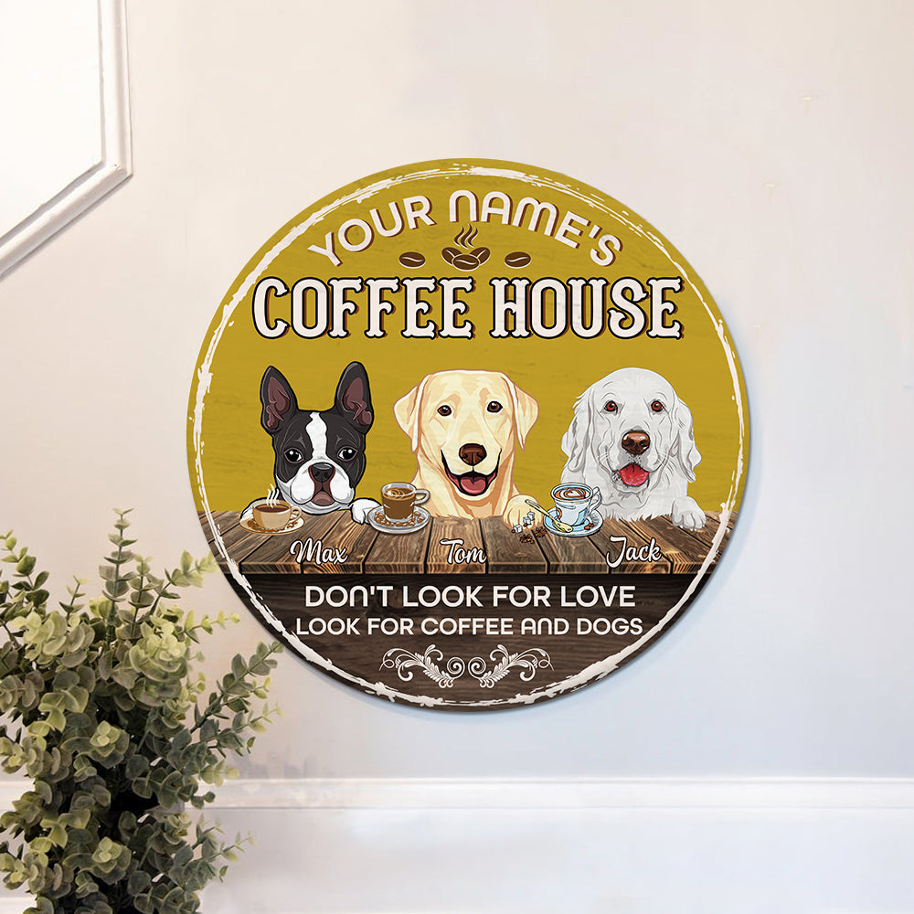 89Customized Coffee house dog Customized Wood Sign