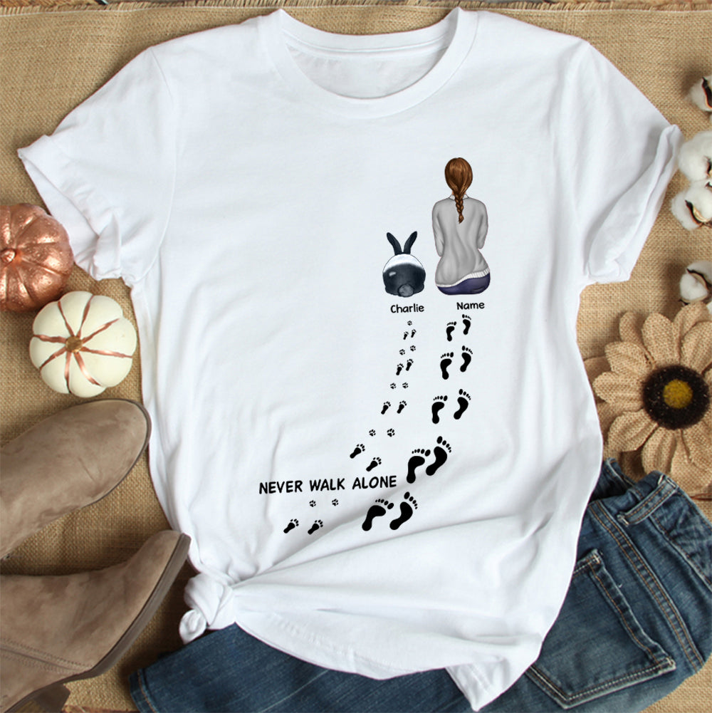 89Customized Never walk alone Rabbit Lovers Personalized Shirt