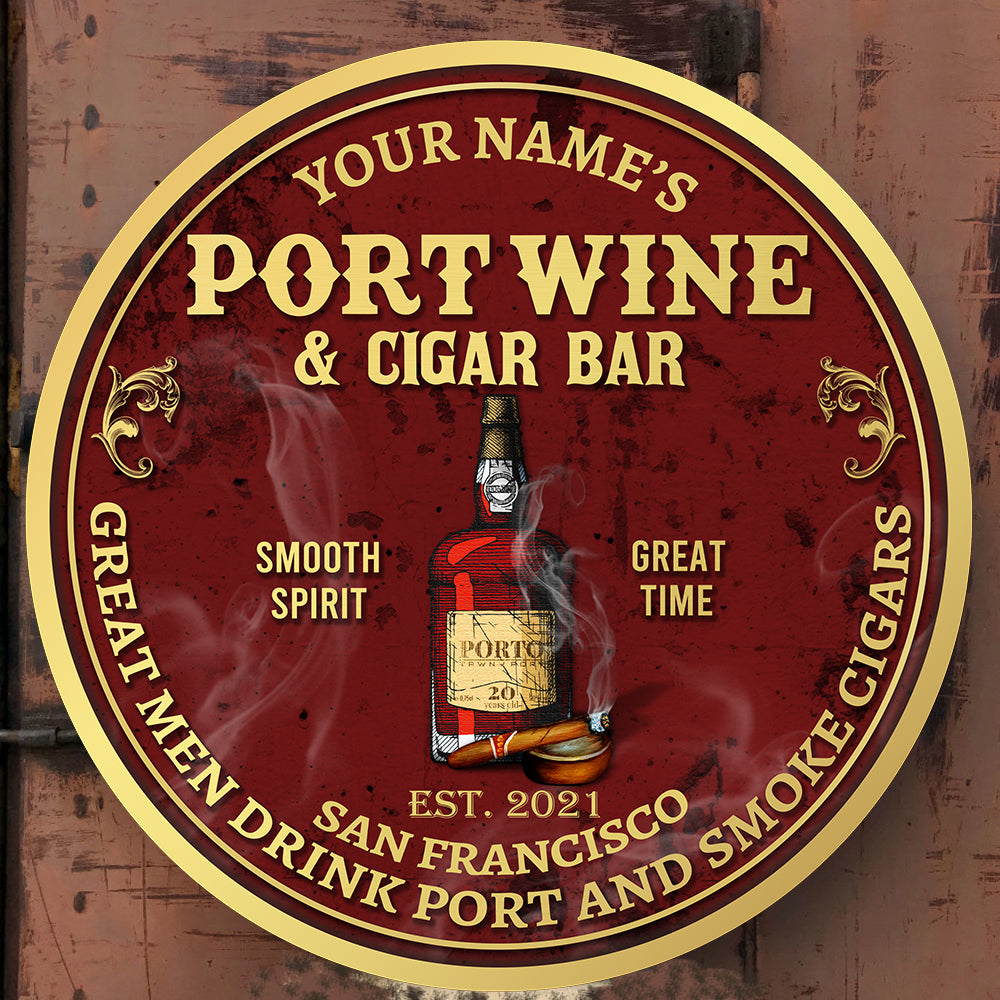 89Customized Port wine & cigar bar Customized Wood Sign
