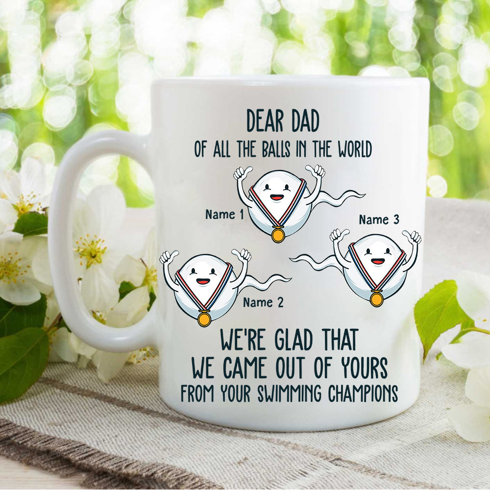 89Customized Dad's swimming champion personalized mug