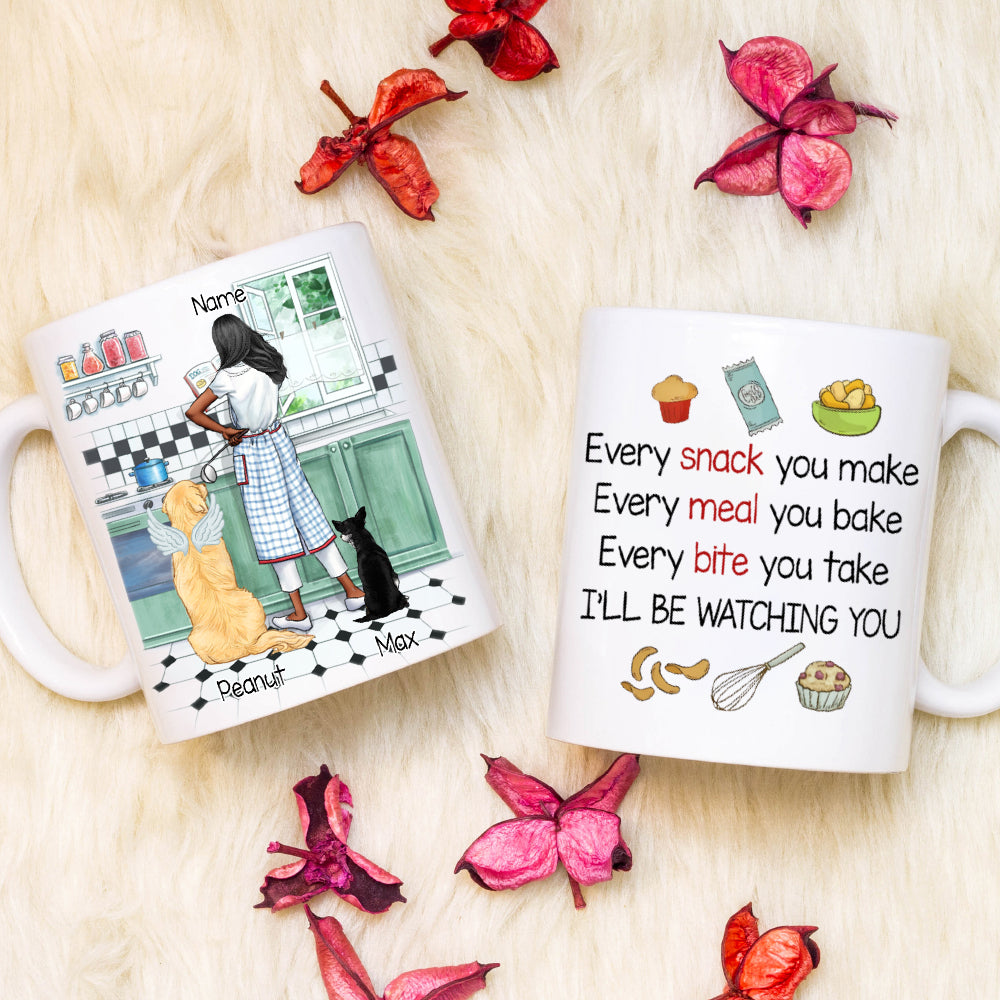 89Customized Personalized Mug Dog Mom Watching You Cooking