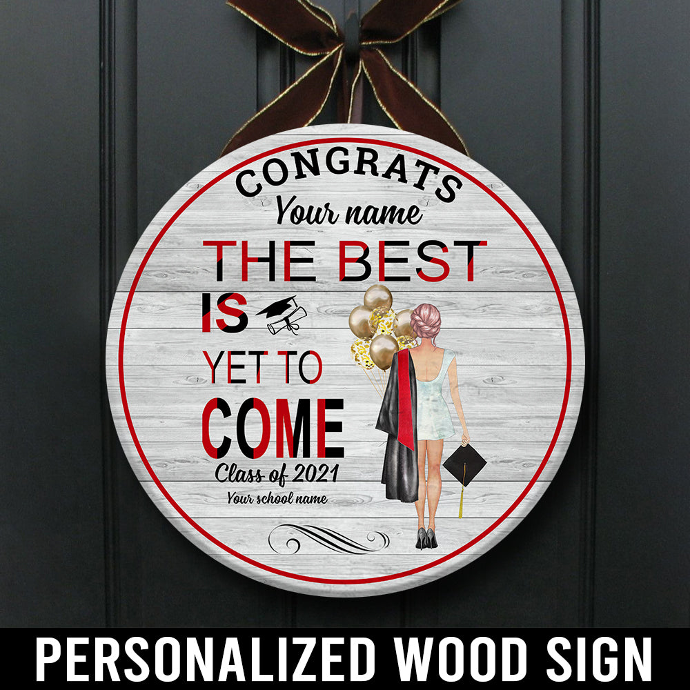 89Customized Personalized Wood Sign Congrats Senior Girl Balloon
