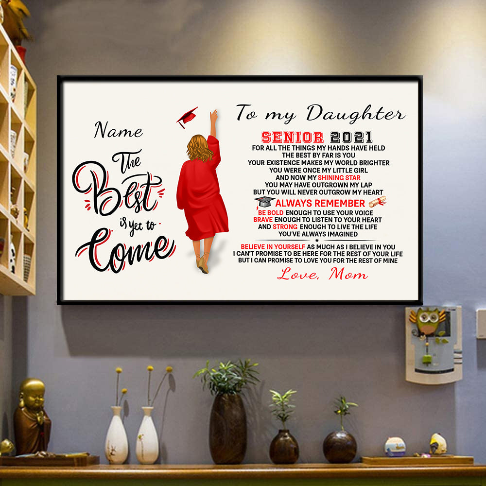 89Customized to my daughter senior 2021 graduation personalized horizontal poster - girl version