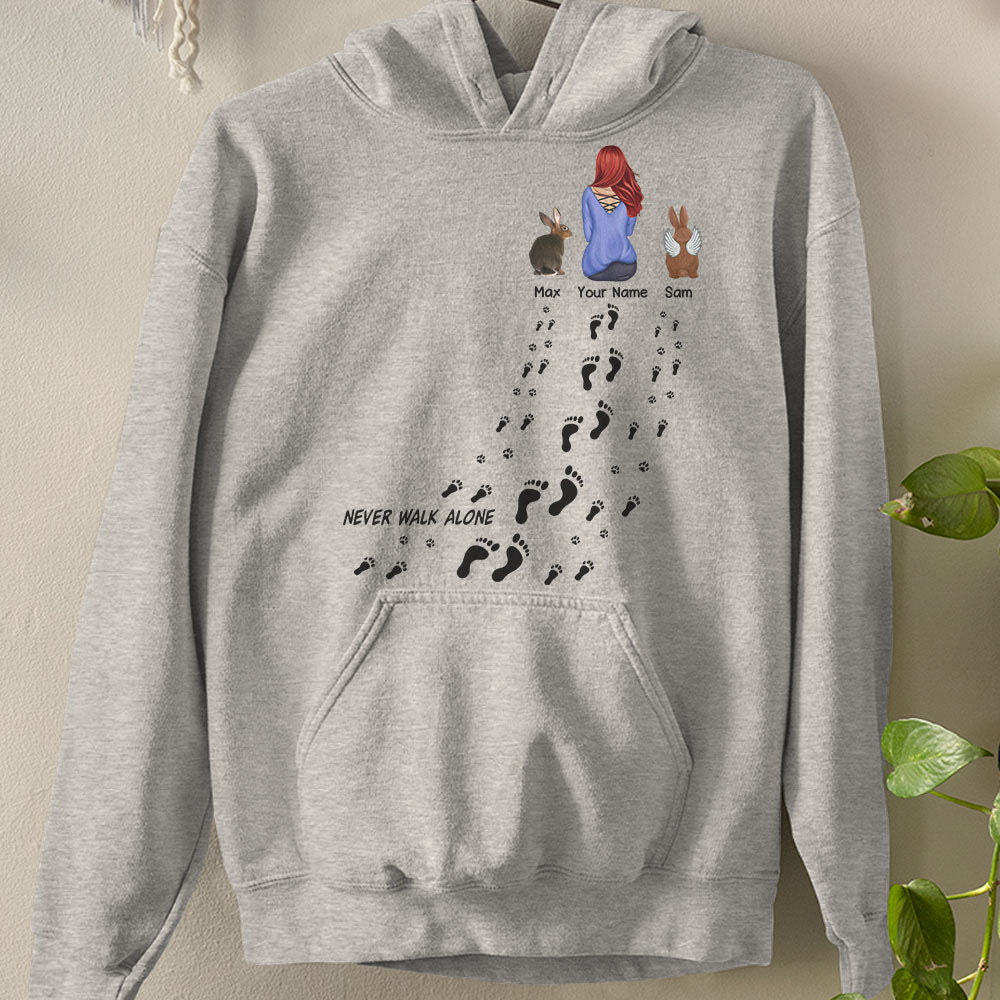 89Customized Never walk alone Rabbit Lovers Personalized Shirt