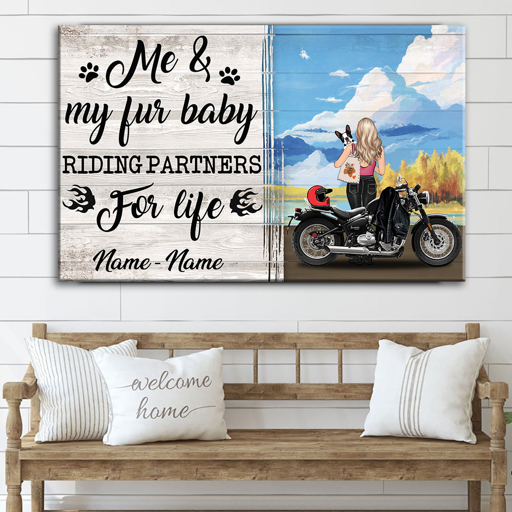 89Customized dog and motorcycle riding partners for life Customized Pallet Sign