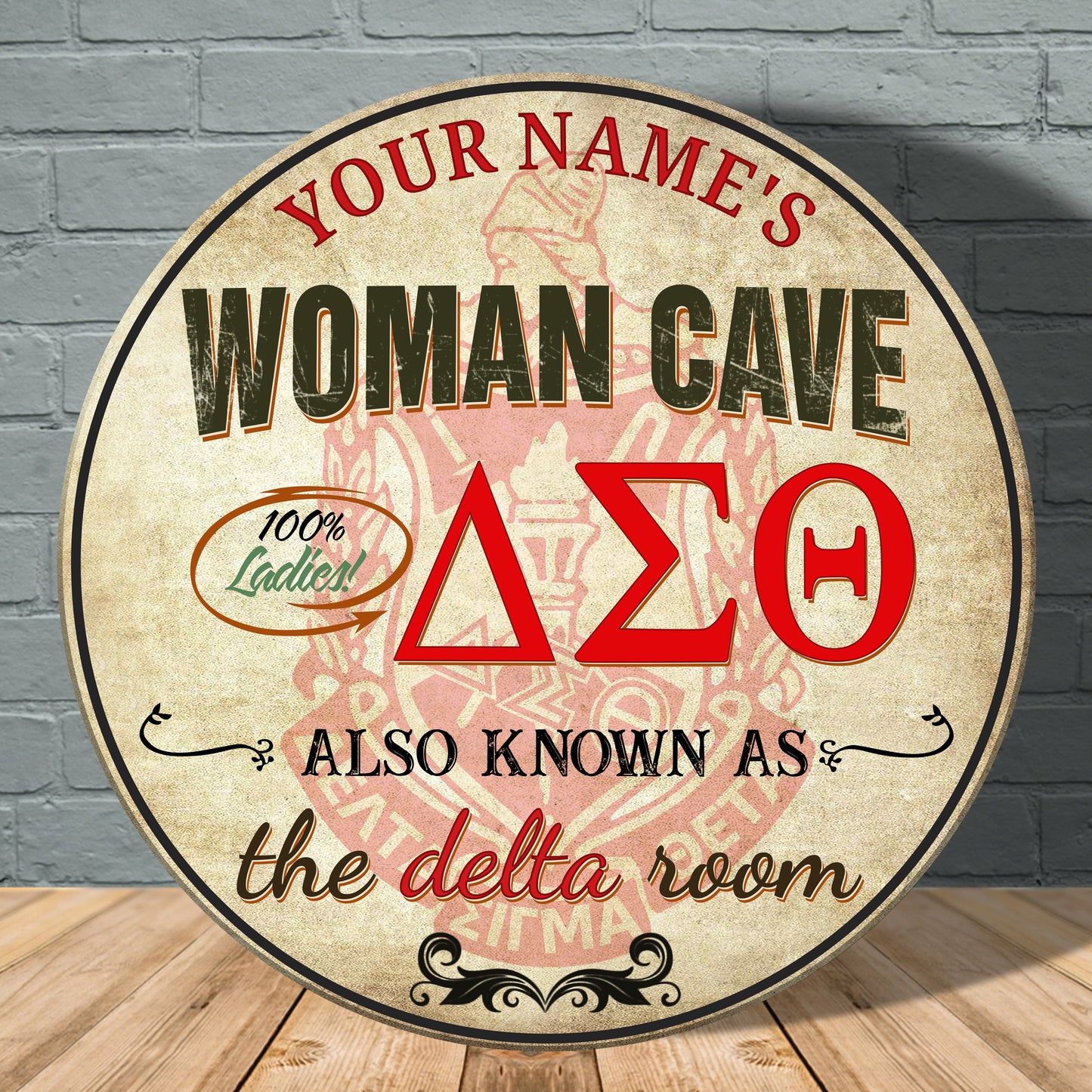 89Customized Delta Sigma Theta woman cave personalized wood sign