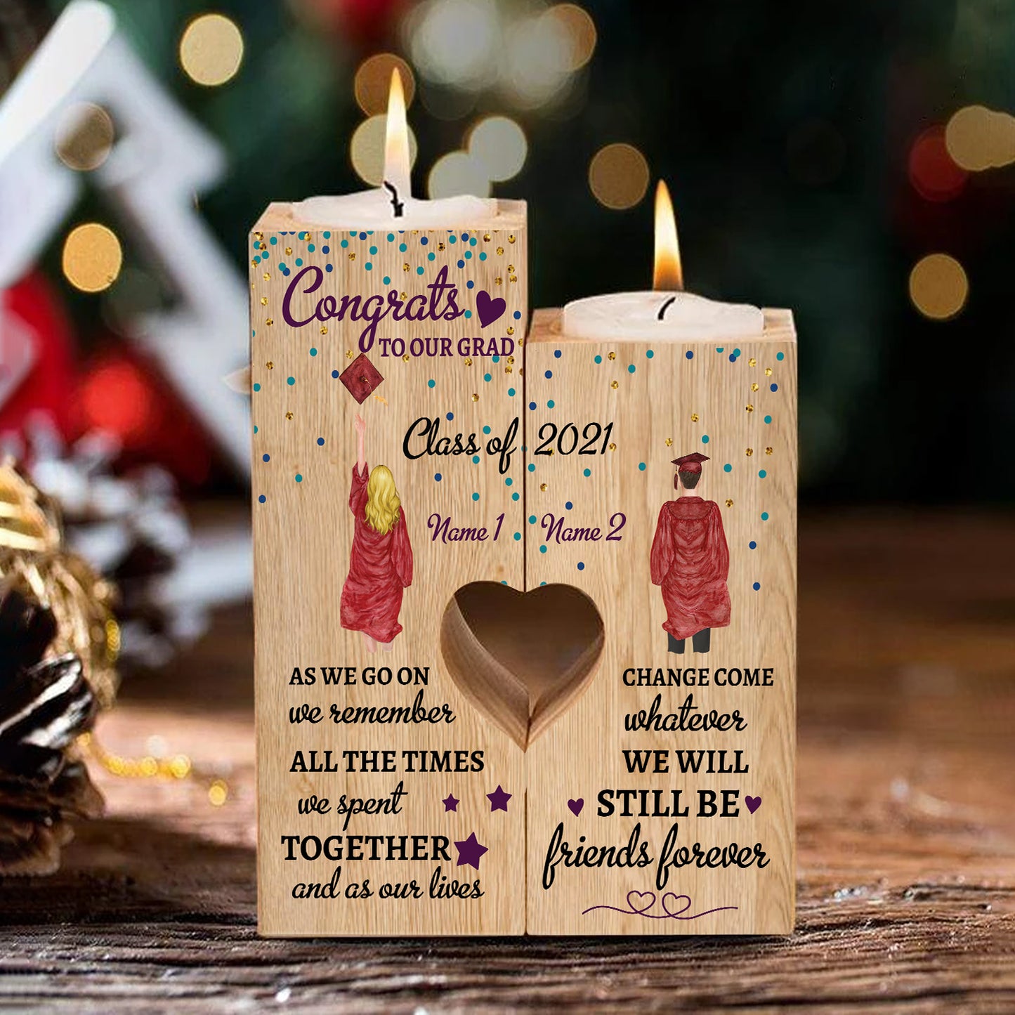 89Customized Personalized Candle Holder As We Go On Boy Girl Bestie Graduation