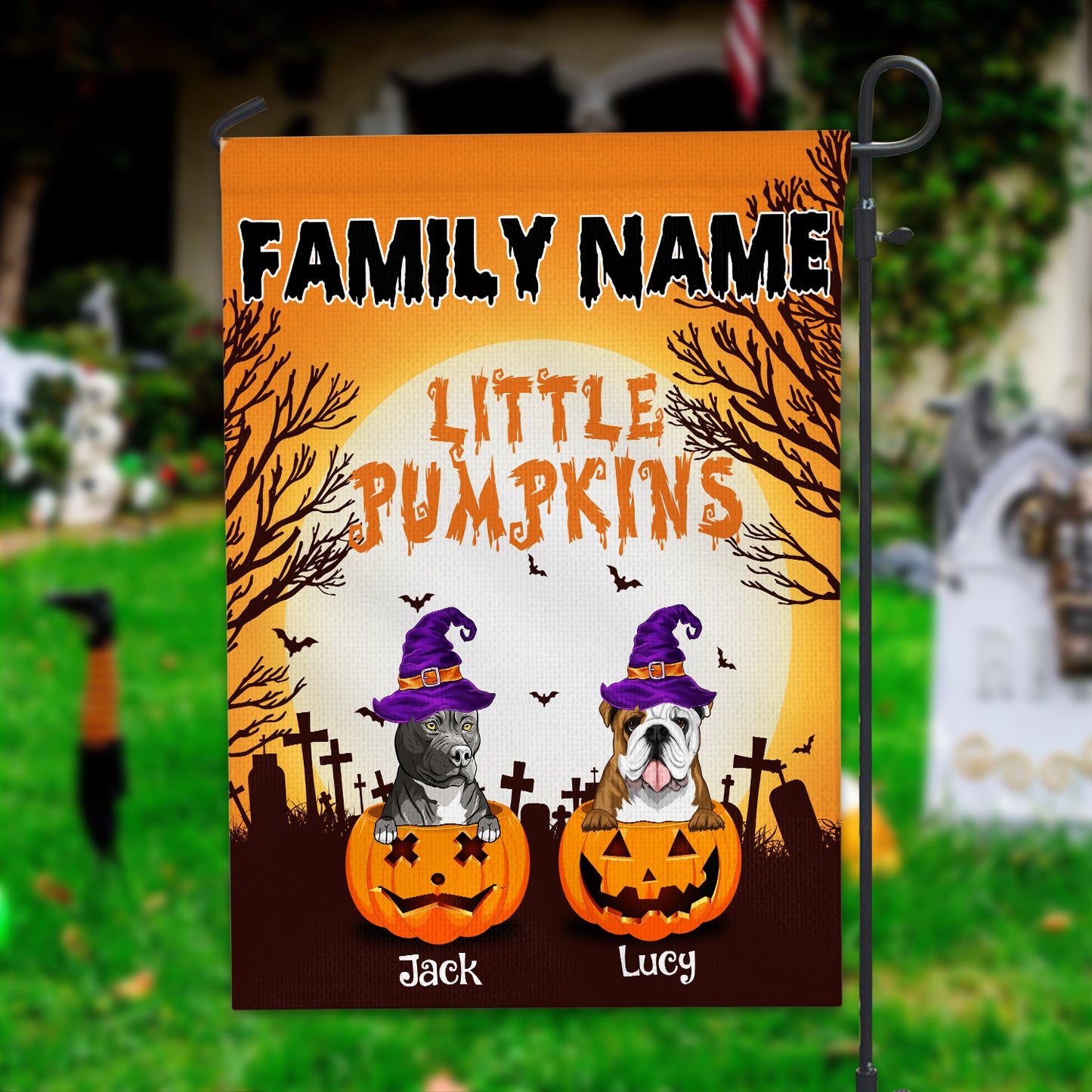 89Customized Little Pumpkins Dogs/Cats Personalized Flag