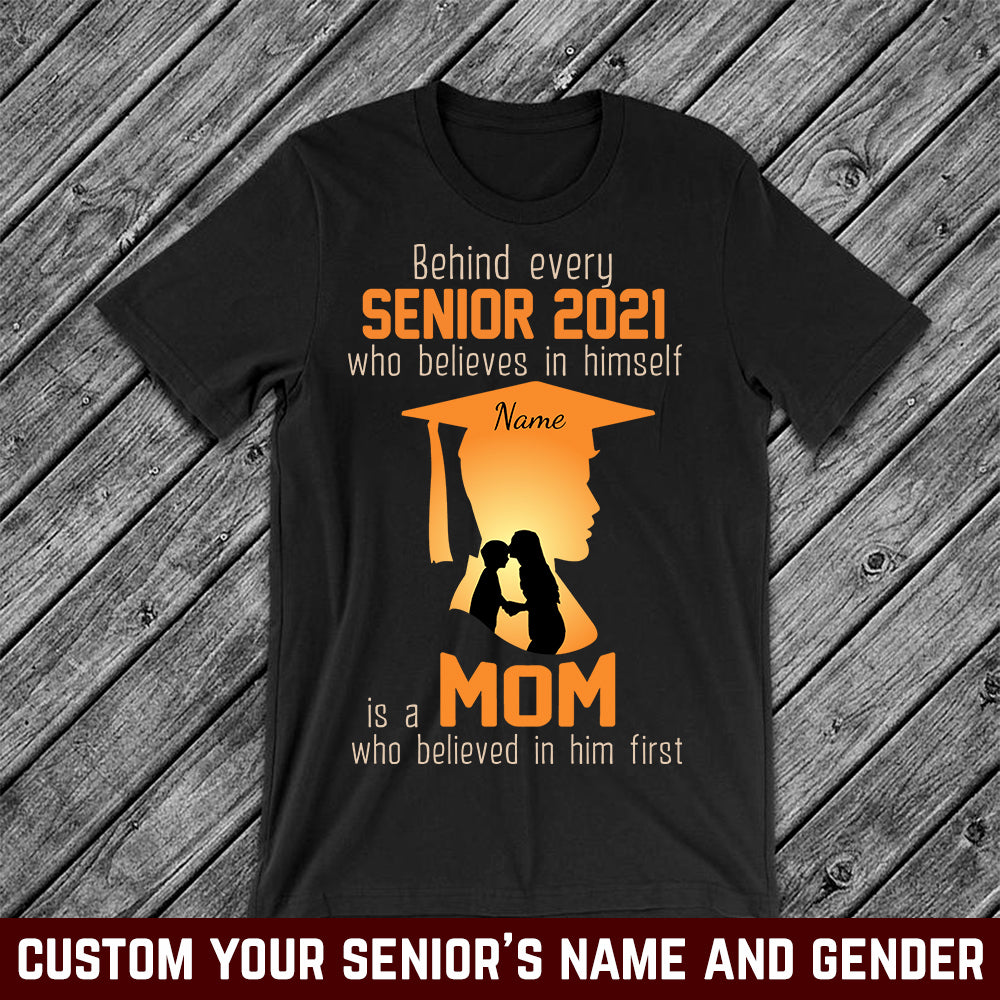 89Customized Behind Every Senior 2021 Is A Mom Personalized Shirt