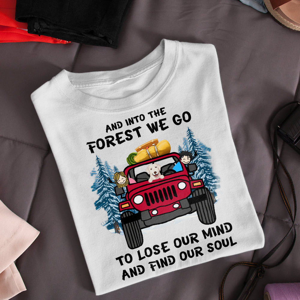89Customized Personalized Shirt Camping Jeep Dog Girl And Into The Forest