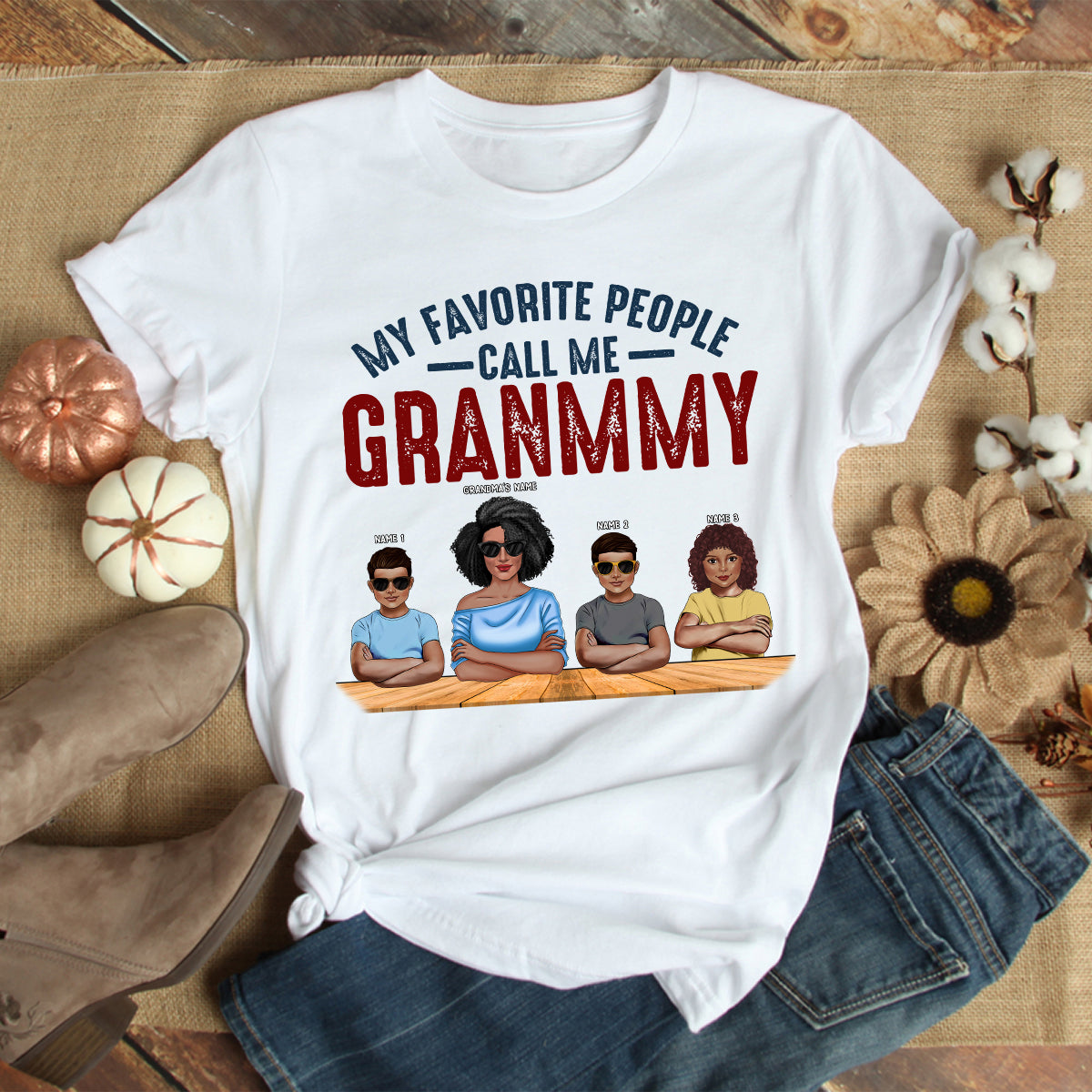89Customized My favorite people call me grandma Tshirt
