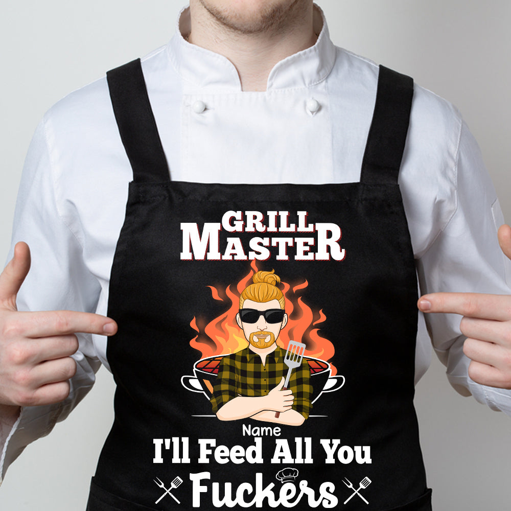 89Customized The Grill Master Personalized Apron