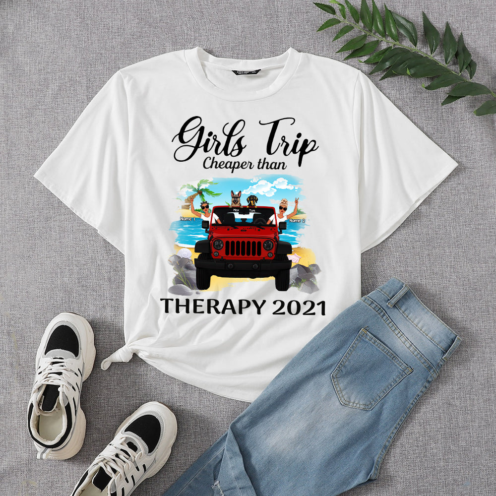 89Customized Jeep Girls Trip Cheaper Than Therapy Personalized Shirt