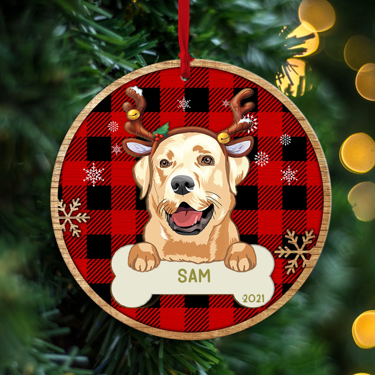 89Customized Christmas Bone Personalized Dog Ornament