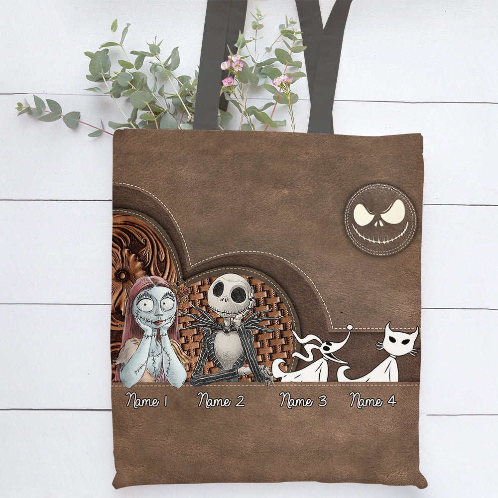 89Customized The nightmare family 3D personalized tote bag