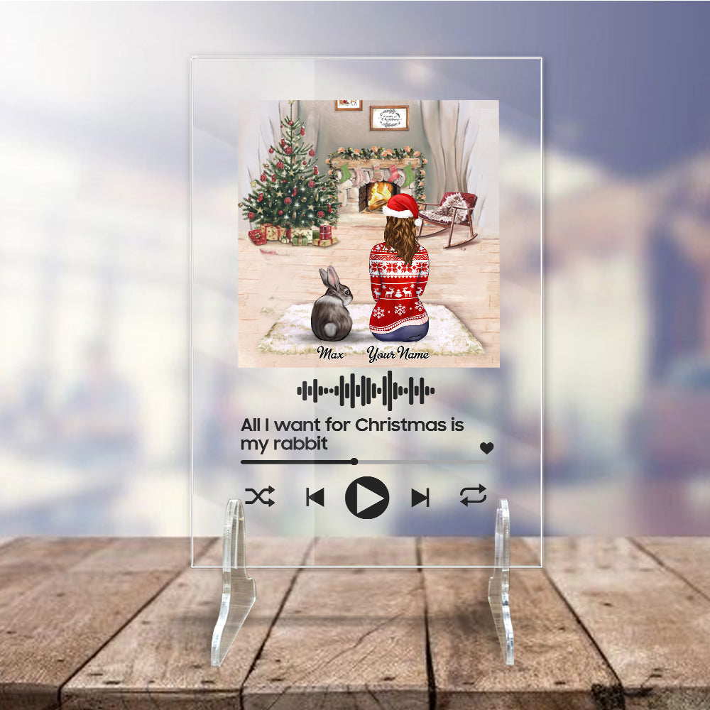89Customized All I want for Christmas is my rabbits Rabbit Lovers Personalized Spotify Frame