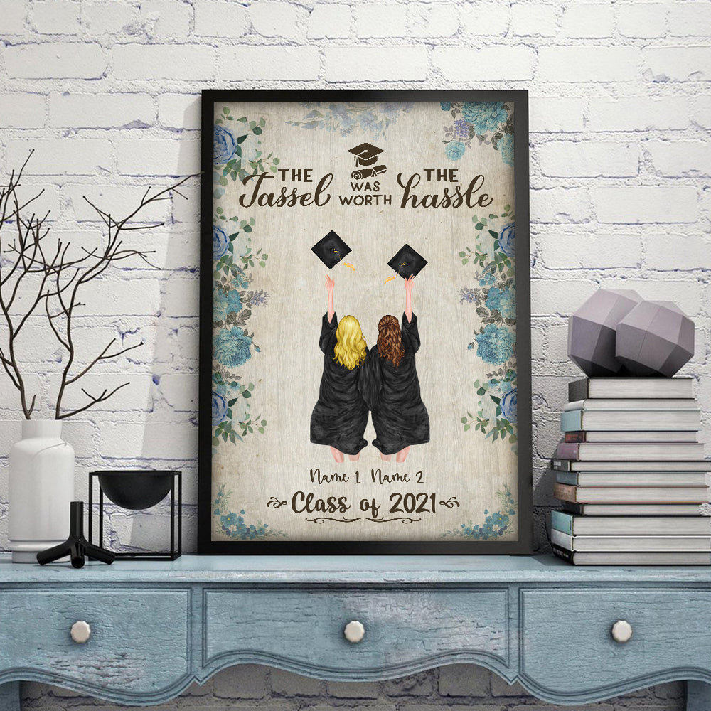 89Customized Personalized Poster Vintage 2 Best Friends Graduation