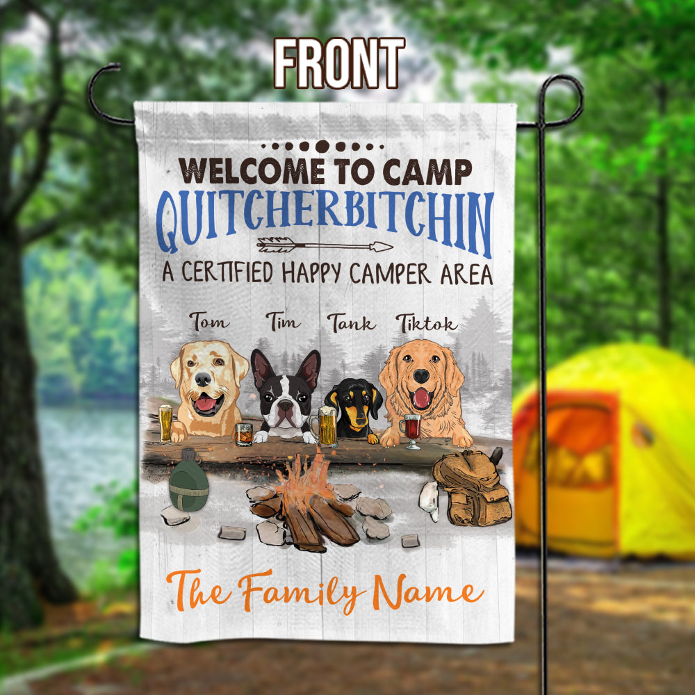 89Customized Personalized 2 Sided Flag Camping Rules Dog