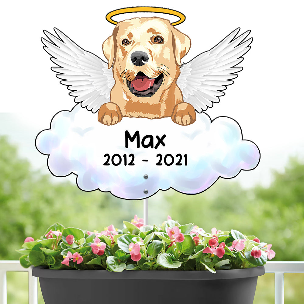 89Customized Dog Memorial Angel Dog on Cloud Metal Garden Art