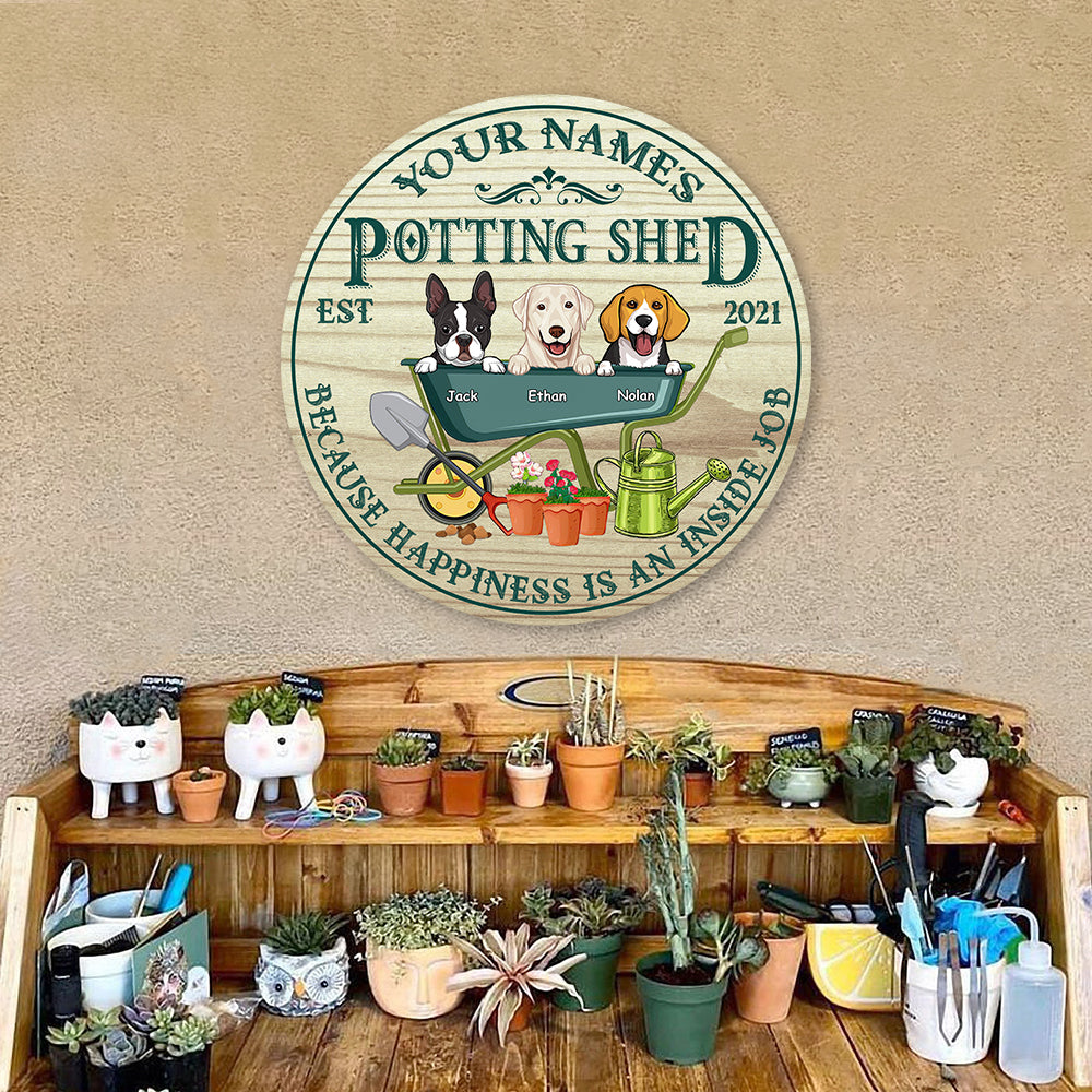 89Customized Personalized Wood Sign Gardening Potting Shed Dog