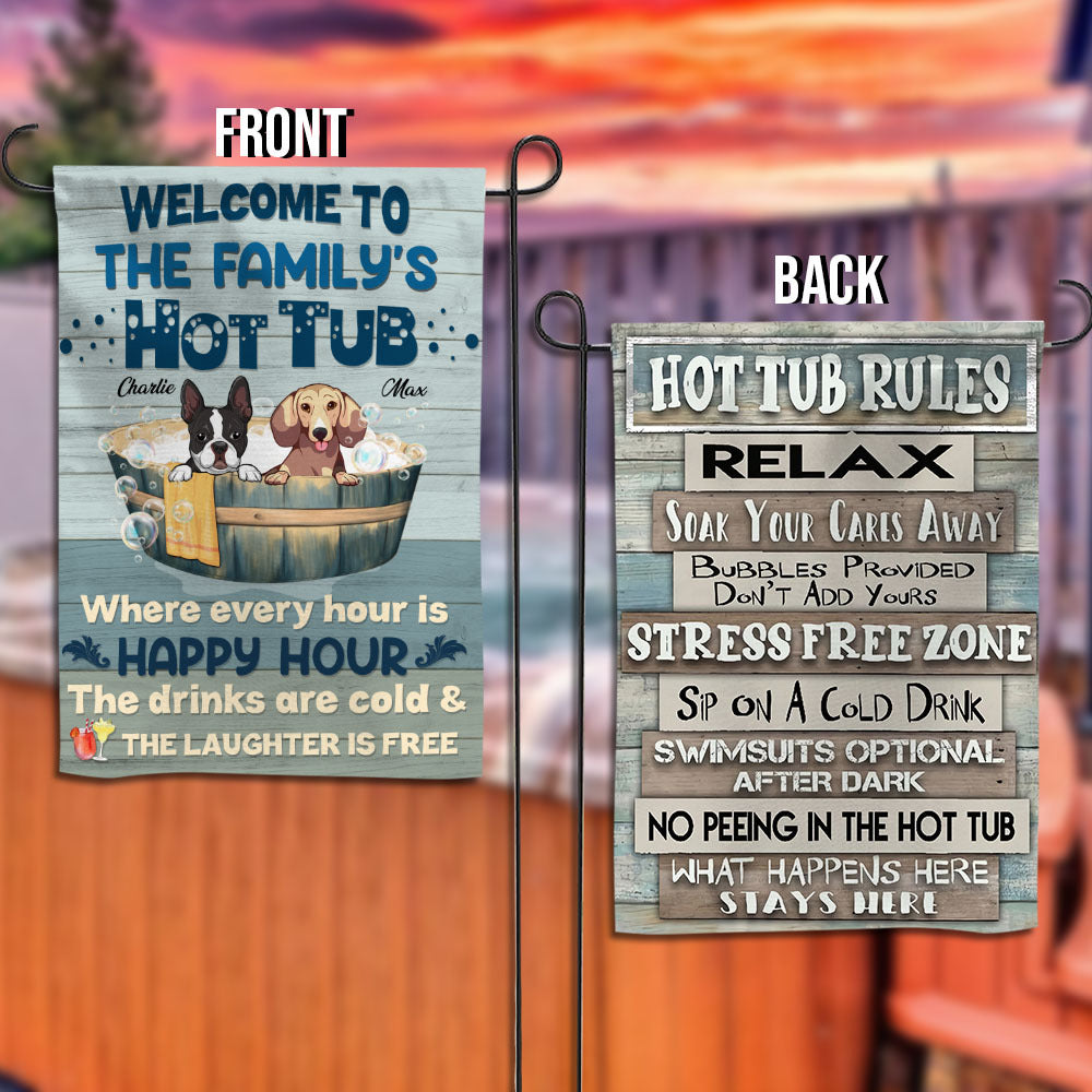 89Customized Dog Hot Tub Personalized 2 Sided Flag
