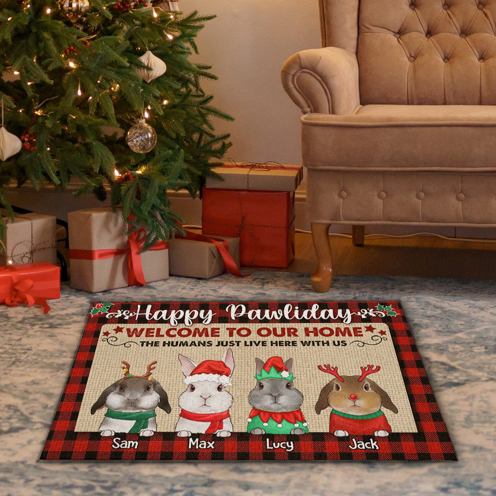 89Customized Happy Pawliday Rabbit Lovers Personalized