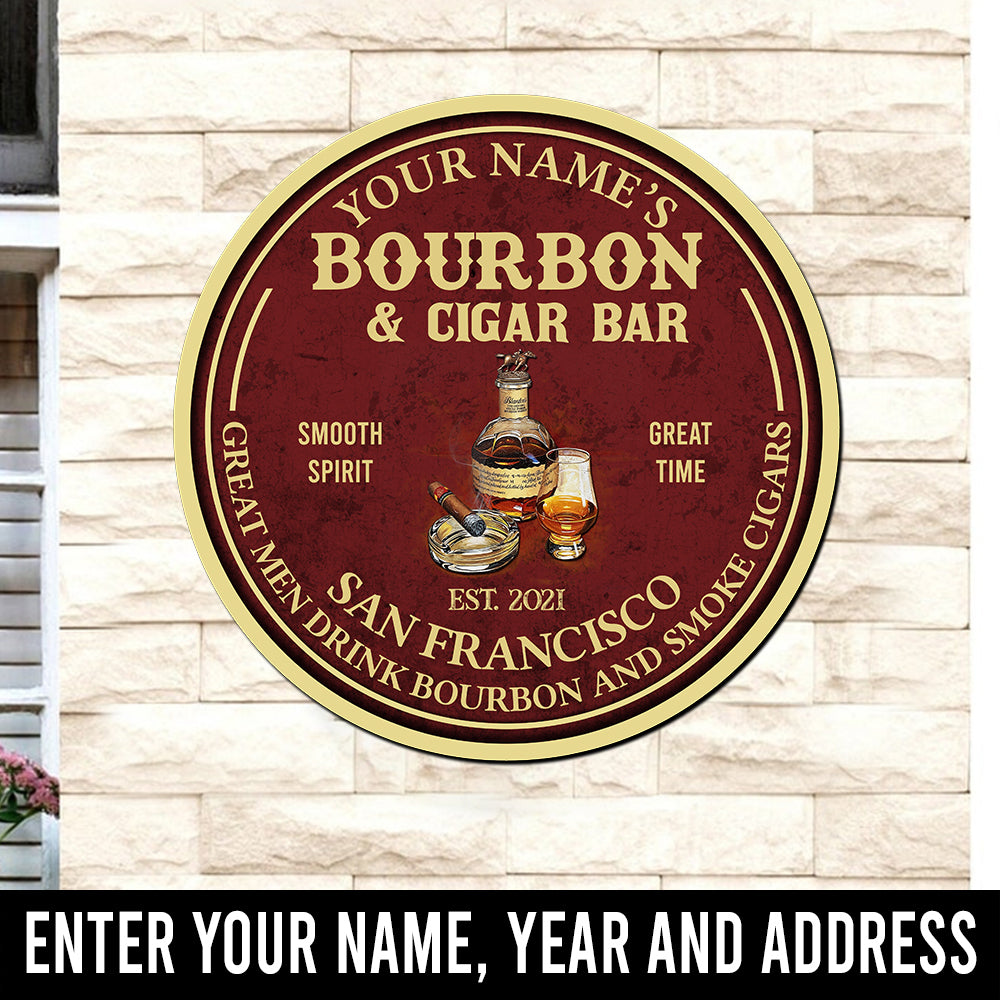 89Customized Bourbon and cigar personalized wood sign 3