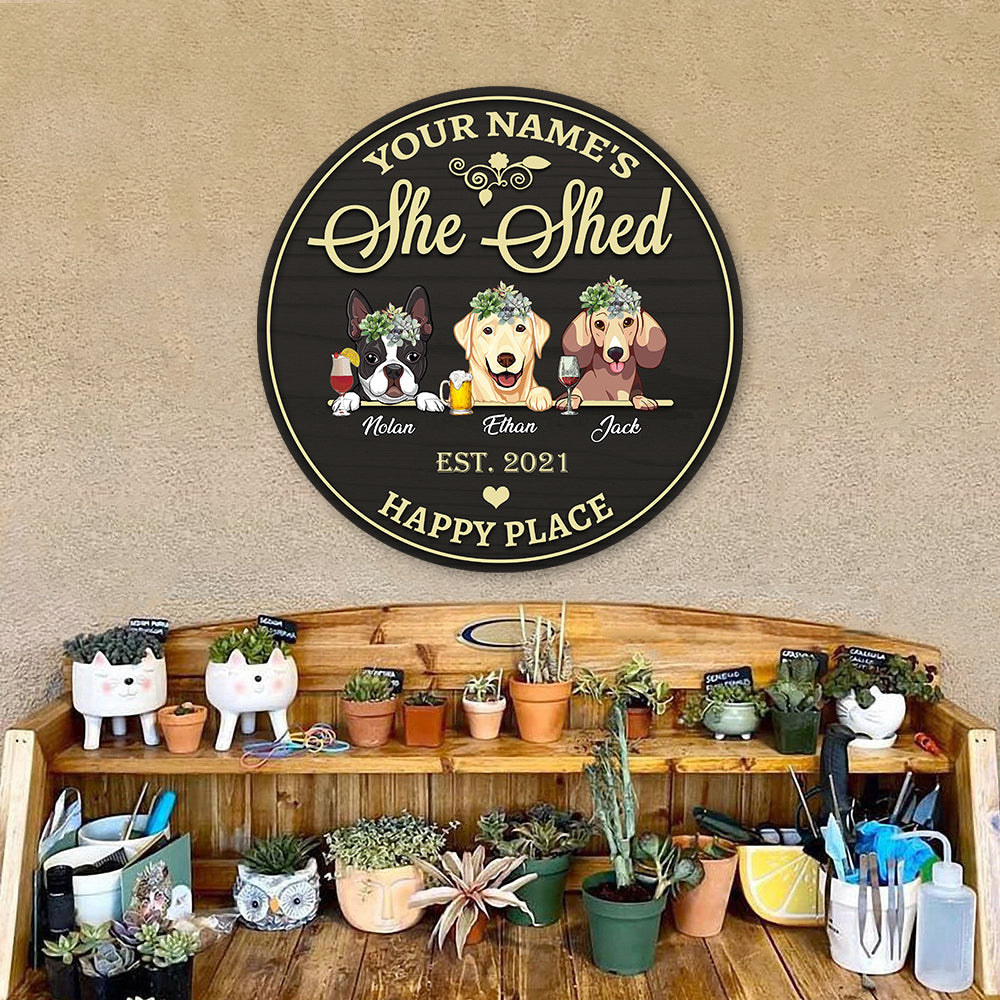 89Customized Personalized Wood Sign Gardening She Shaed Dog