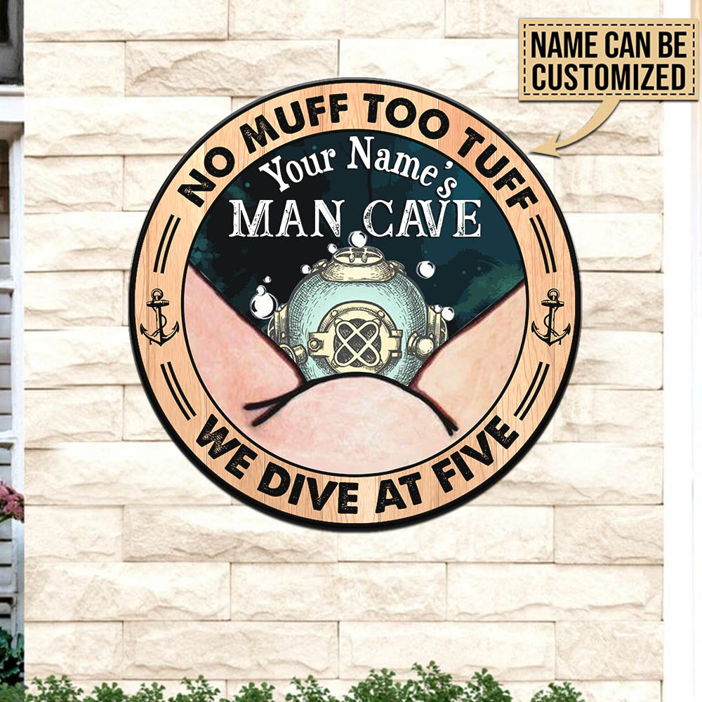 89Customized No muff too tuff personalized wood sign