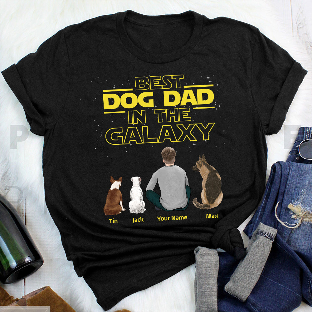 89Customized Personalized 2D Shirt Family Best Dad In The Galaxy Dog