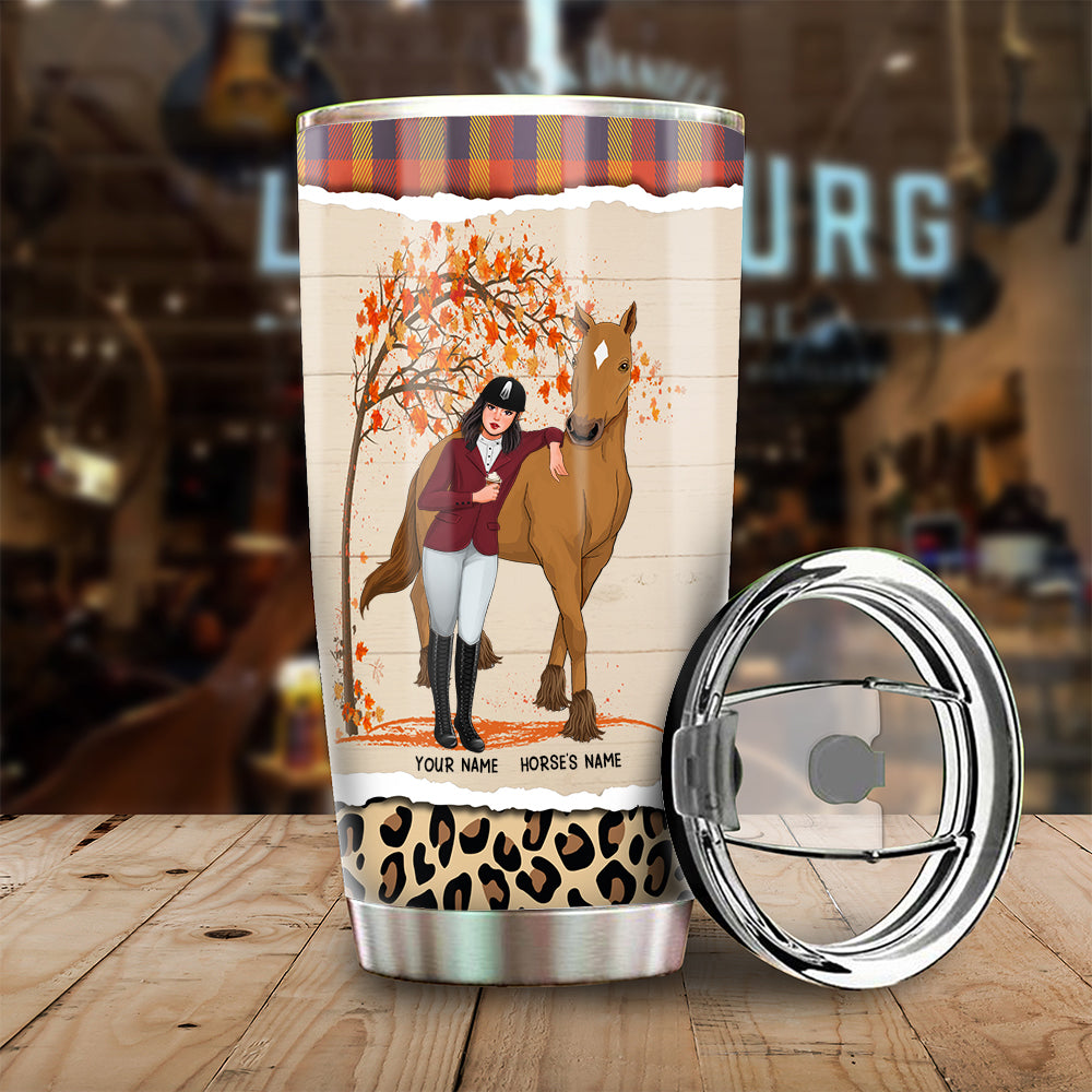 89Customized Just a woman who loved horses and fall Customized Tumbler