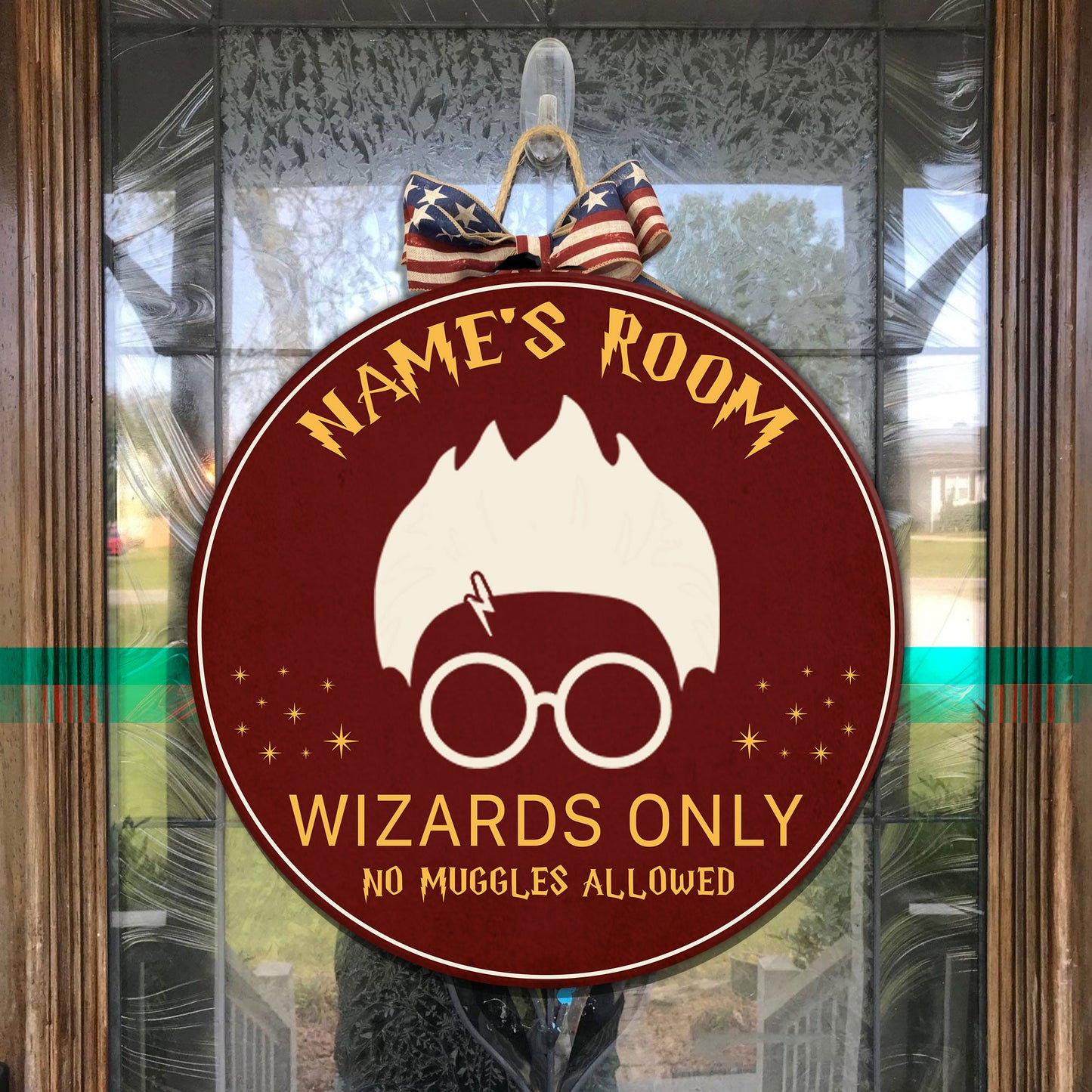 89Customized Wizard only no muggles allowed HP Personalized Wood Sign